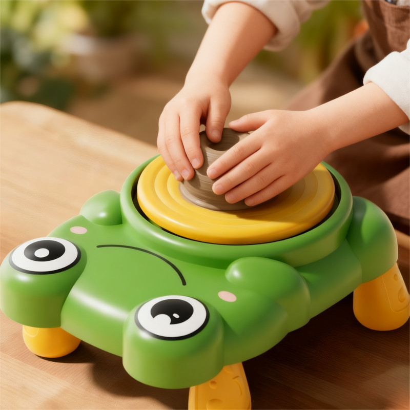 Kids DIY Electric Pottery Toy Clay Wheel Toy No-baking Clay Handmade ...