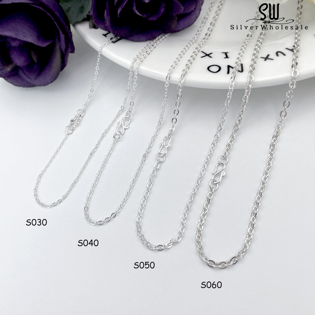 💥READY STOCK💥 925 Sterling Silver Simple Plain Polo Chain Necklace ...