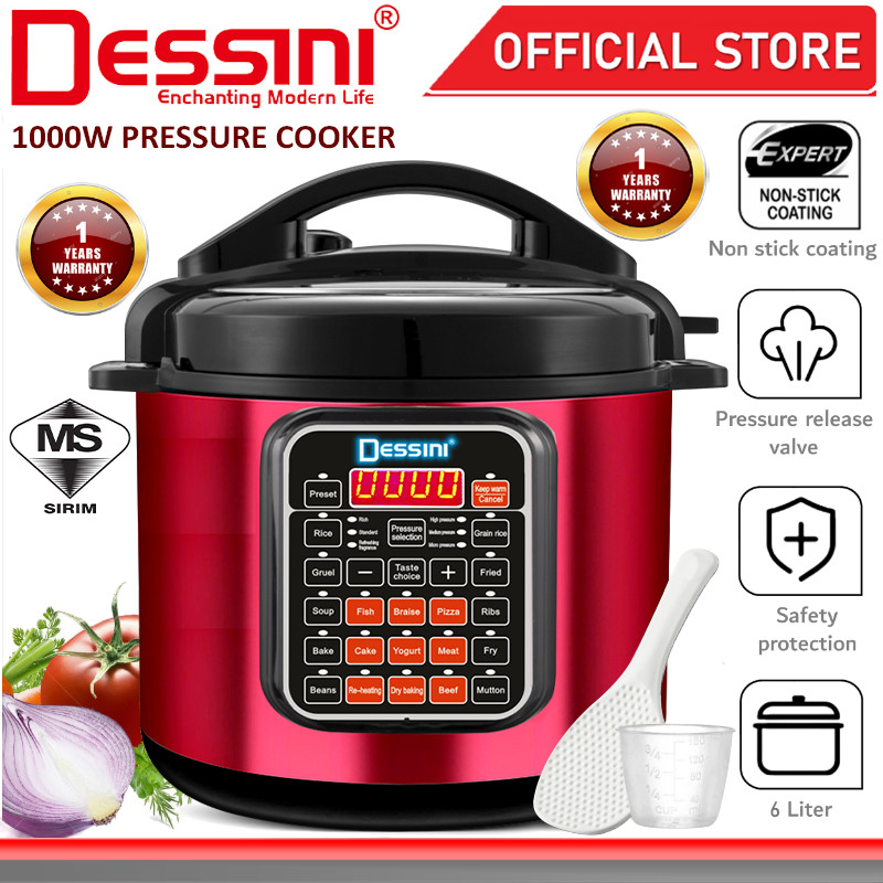 DESSINI ITALY 25 IN 1 Electric Digital Pressure Cooker Non-stick Inner ...