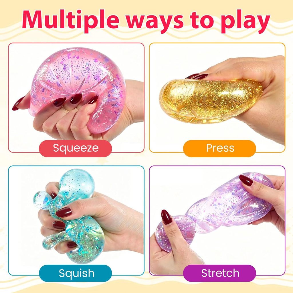 Maltose Glitter Dumpling Squishy Inner Sparkle Confetti Decompression ...
