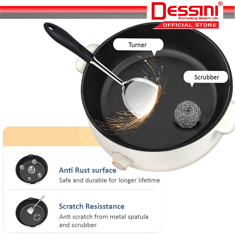 DESSINI ITALY Electric Cooker Steamboat Hot Pot Casserole Non Stick ...
