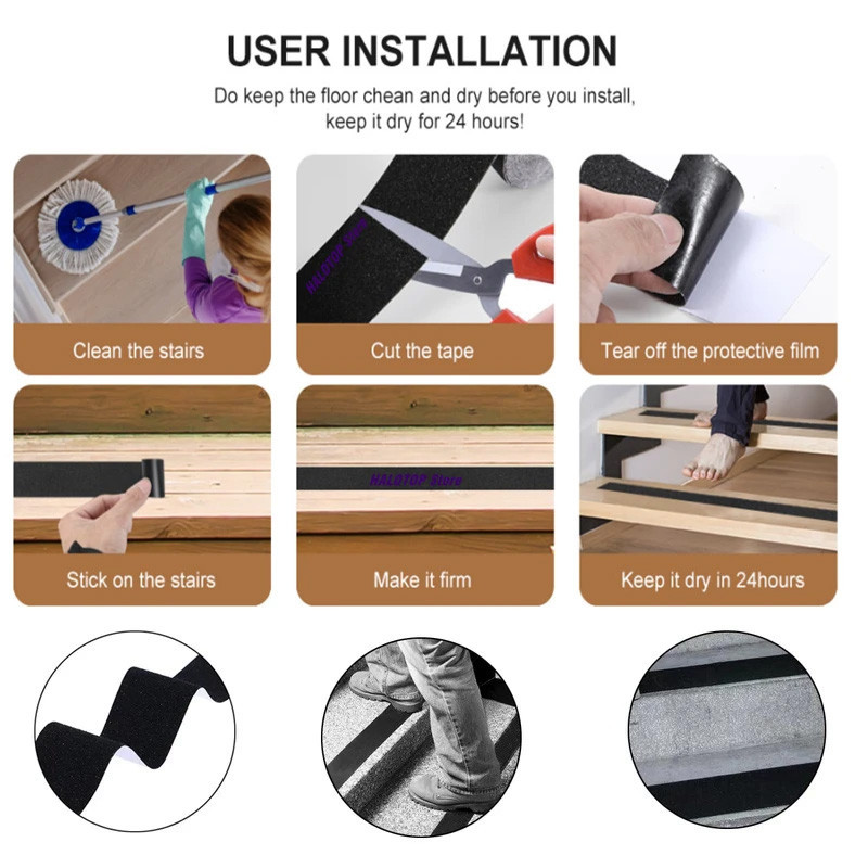 5cm X 5m Anti Slip Tape Outdoor Indoor Stairs Floor Adhesive Safety ...