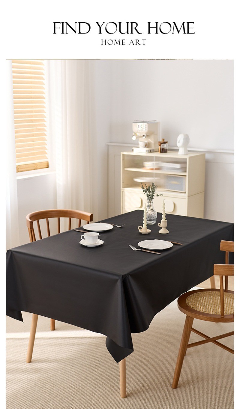 Solid Color Table Cloth Waterproof Oil-Proof Polyester Tablecloth ...