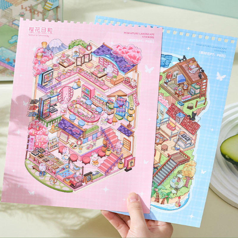 Miniature Scene Landscaping Sticker Book Kids Educational Toys Handmade ...