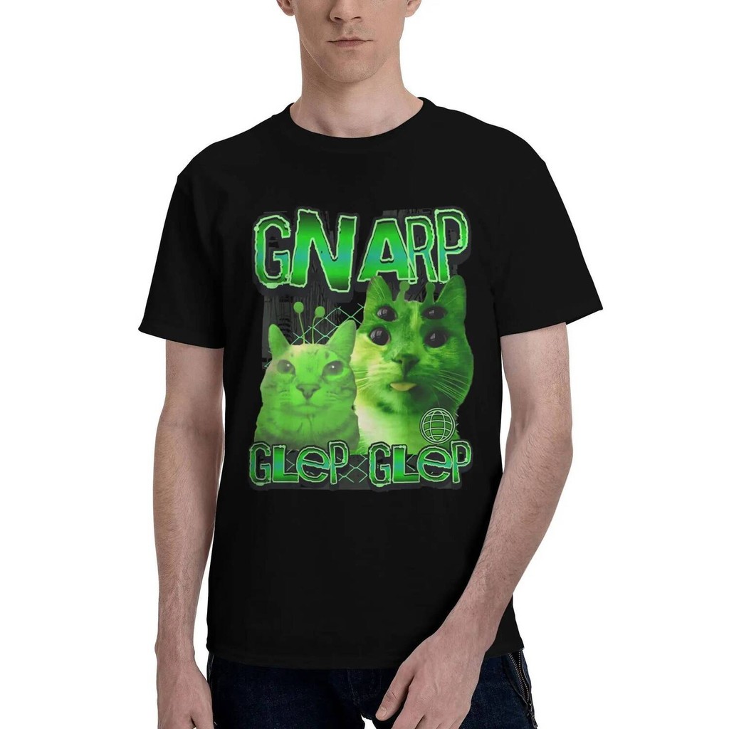 Men's Gnarp Cat Silly Alien Cat Meme brainrot gen z meme T Shirts 100% ...