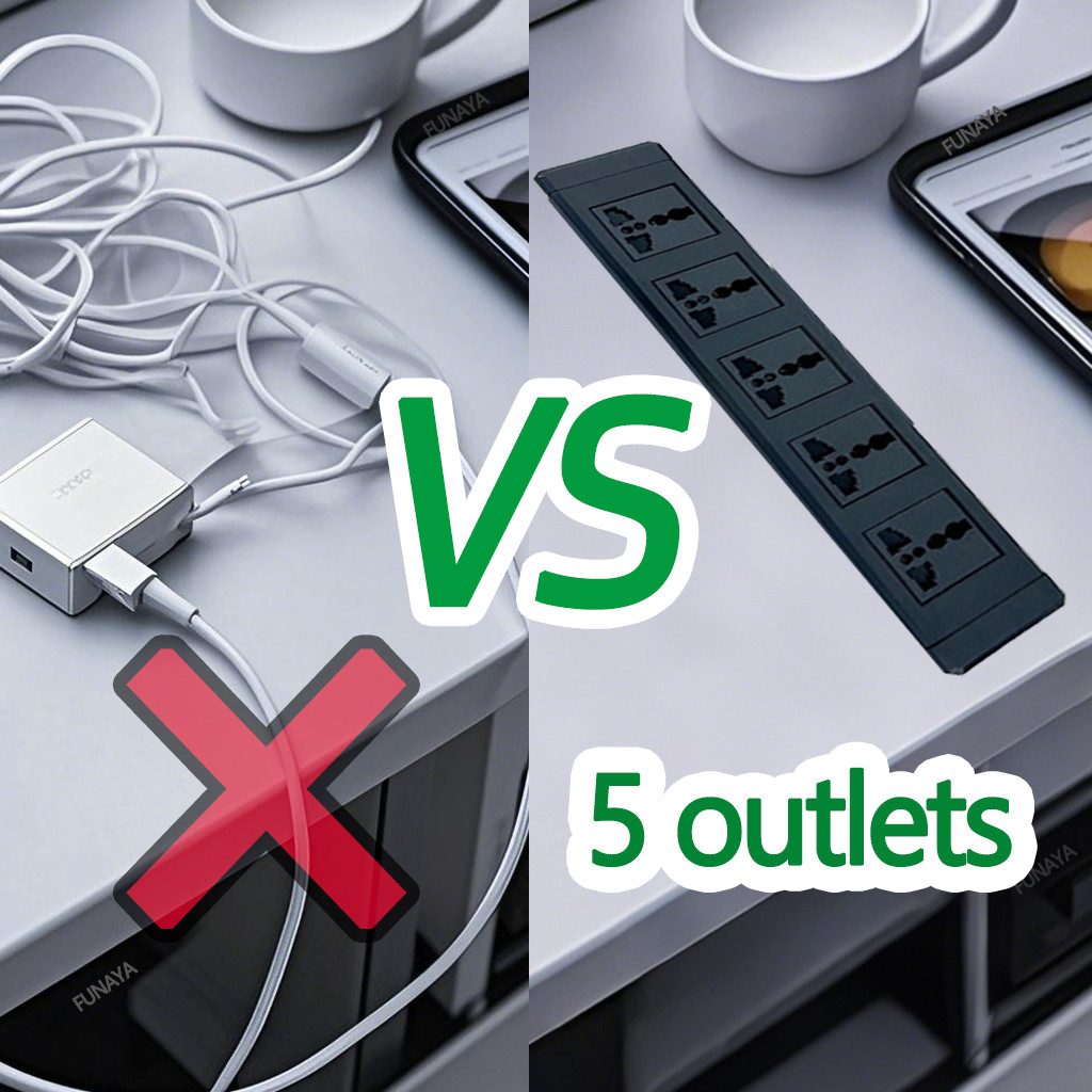 FUNAYA Built-in Desktop Recessed Electrical Socket Universal Outlet UK ...