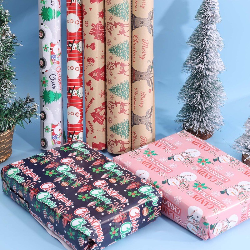2/4/8Pcs Christmas Gift Wrapping Paper - DIY Holiday Supplies - Xmas ...