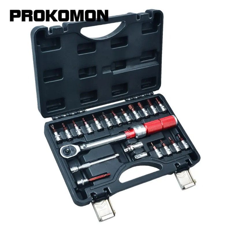 Prokomon Bike Torque Wrench 1/4'', 5-25Nm, 0.1Nm Micro, Drive Click ...