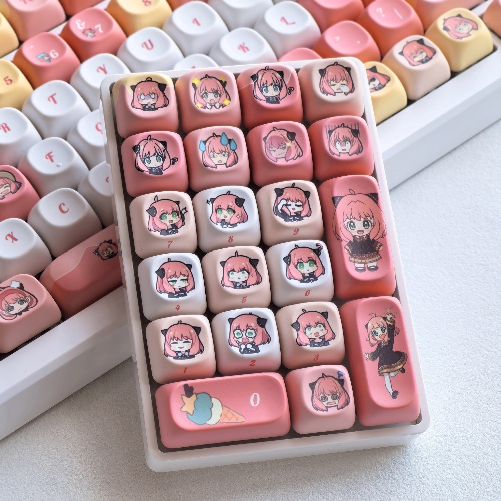 ‌Anya‌ Keycap 120 Keys PBT MOA Profile Anime Five-sided Dye Sublimation ...