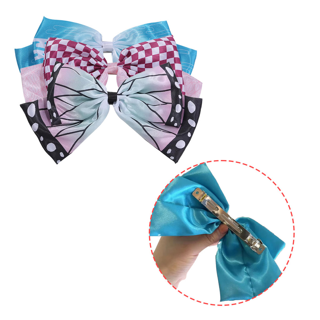 Demon Slayer Ribbon Hairpin Bowknot Hair Accessory Nezuko Tanjirou ...