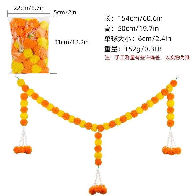 150cm Deepavali Marigold String Diwali Decoration items Indian-style ...