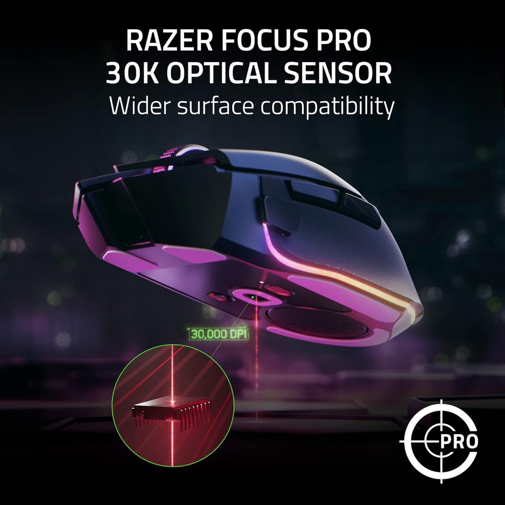 Razer Basilisk V3 Pro Customizable Wireless Gaming Mouse: Fast Optical ...
