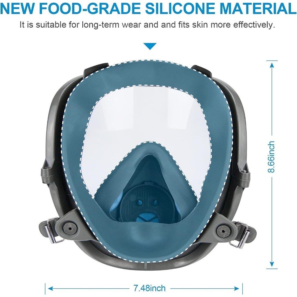 【FREE 10 Filters】7-in-1 Full Face Gas Mask 6800 Professional Respirator ...