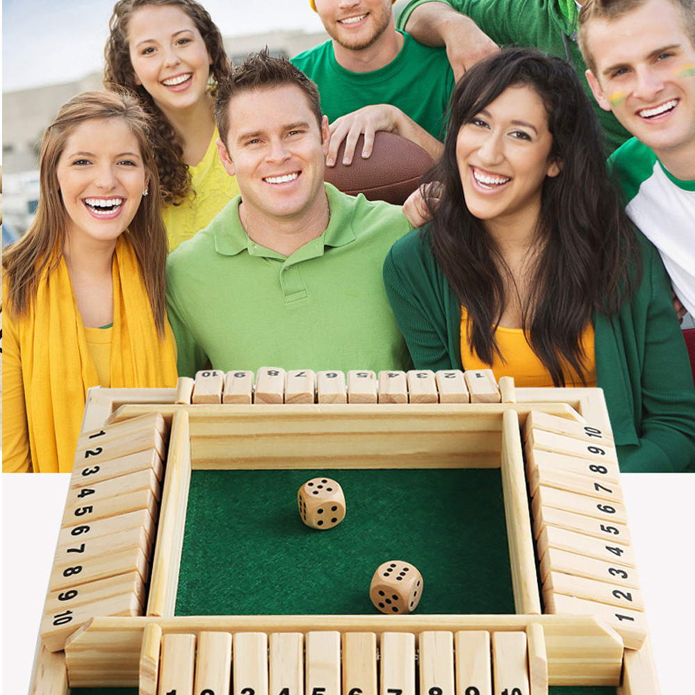 Shut The Box Game Board Games for Kids Family Large Wooden 2-4 Players ...