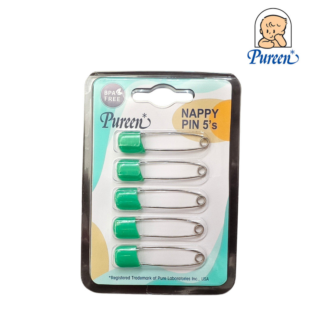 Original Pureen Baby Premium Nappy Pins with Safety Lock Closure [5's ...