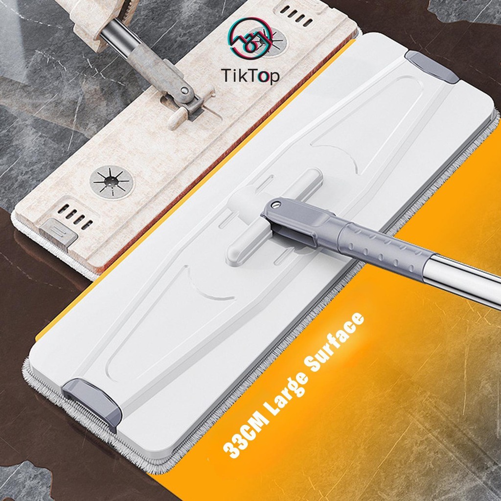 Tiktop Flat Mop Hands-Free Washing Easy Scrape Mopping Set with Bucket ...