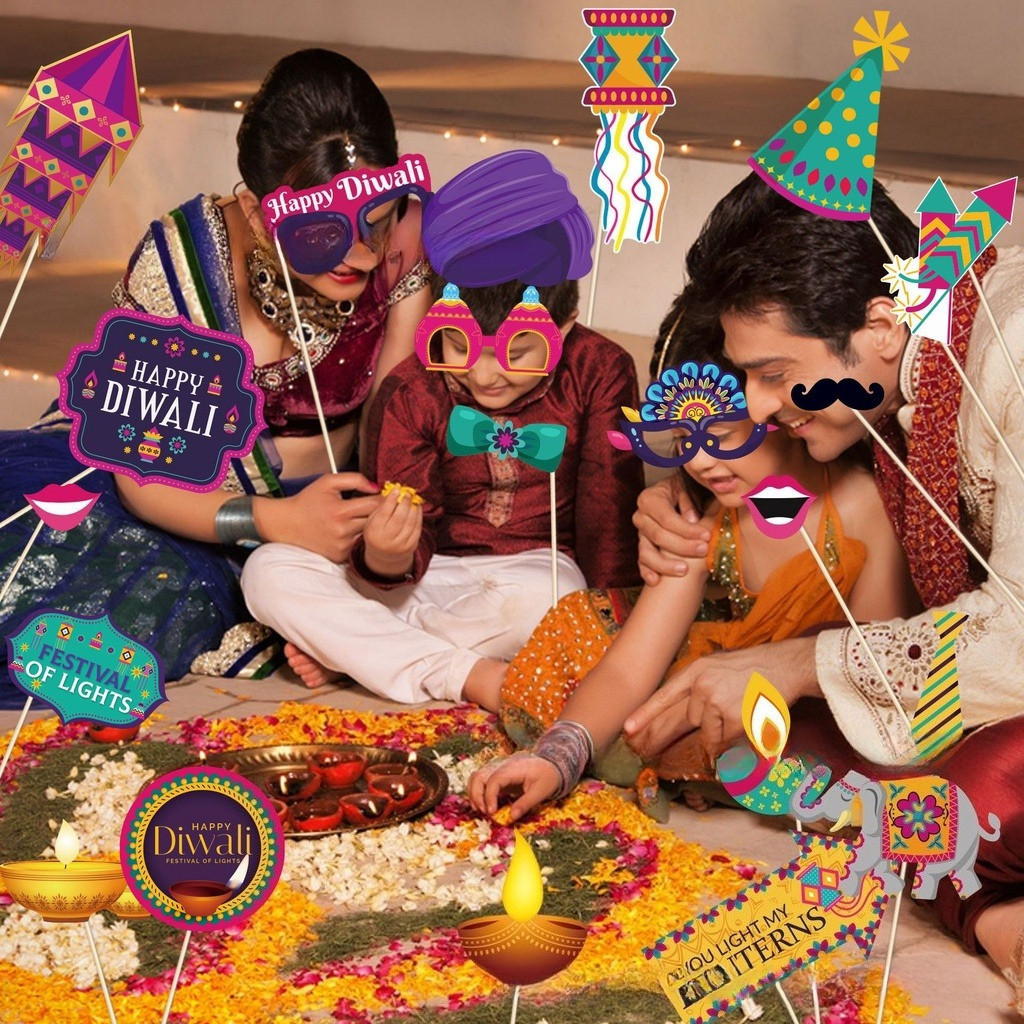 [25pcs/set] 2025 Happy Diwali Festival Decor Shoot Props Fun Photo ...