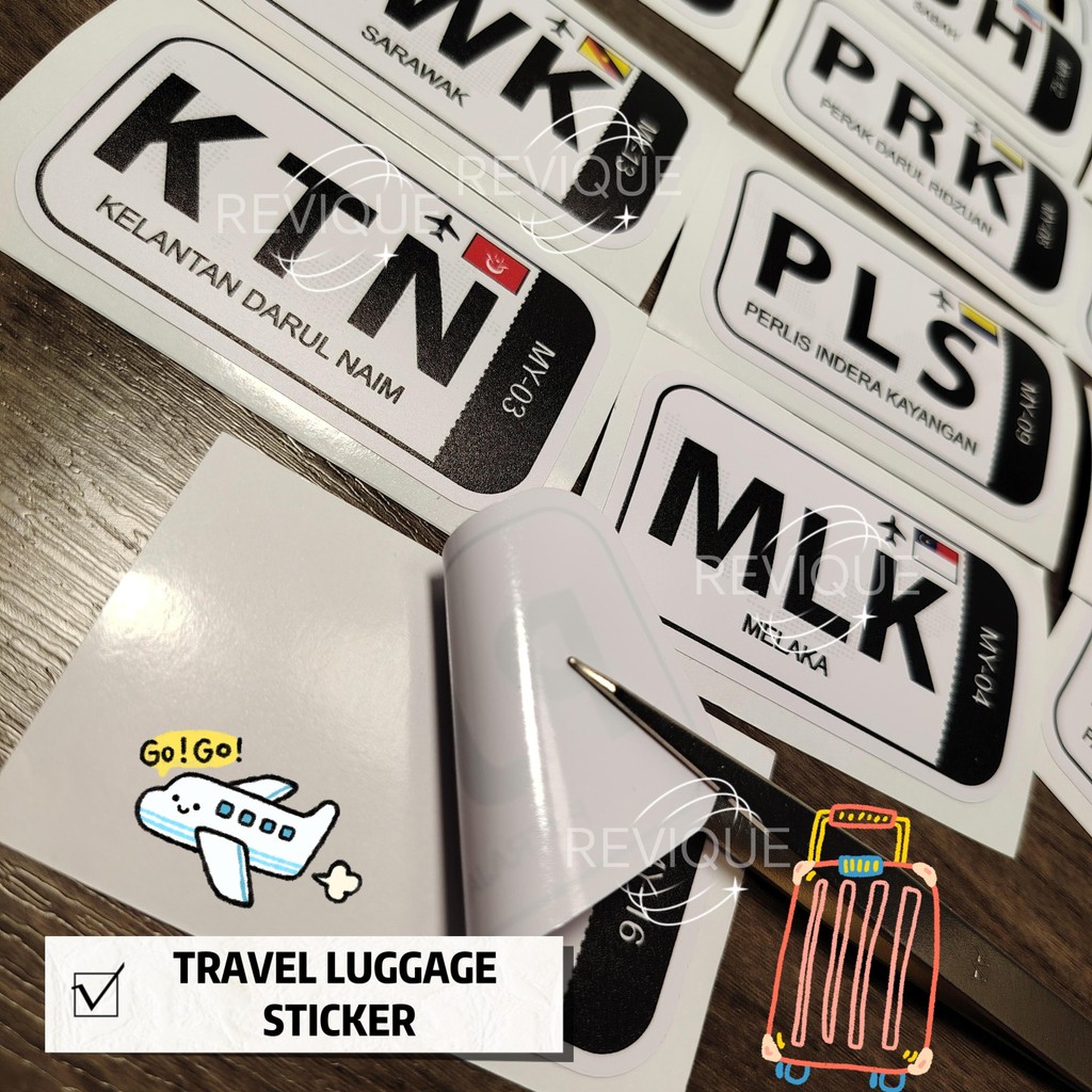 Pelekat Beg Perjalanan Malaysia – Luggage Travel Sticker Airport State ...