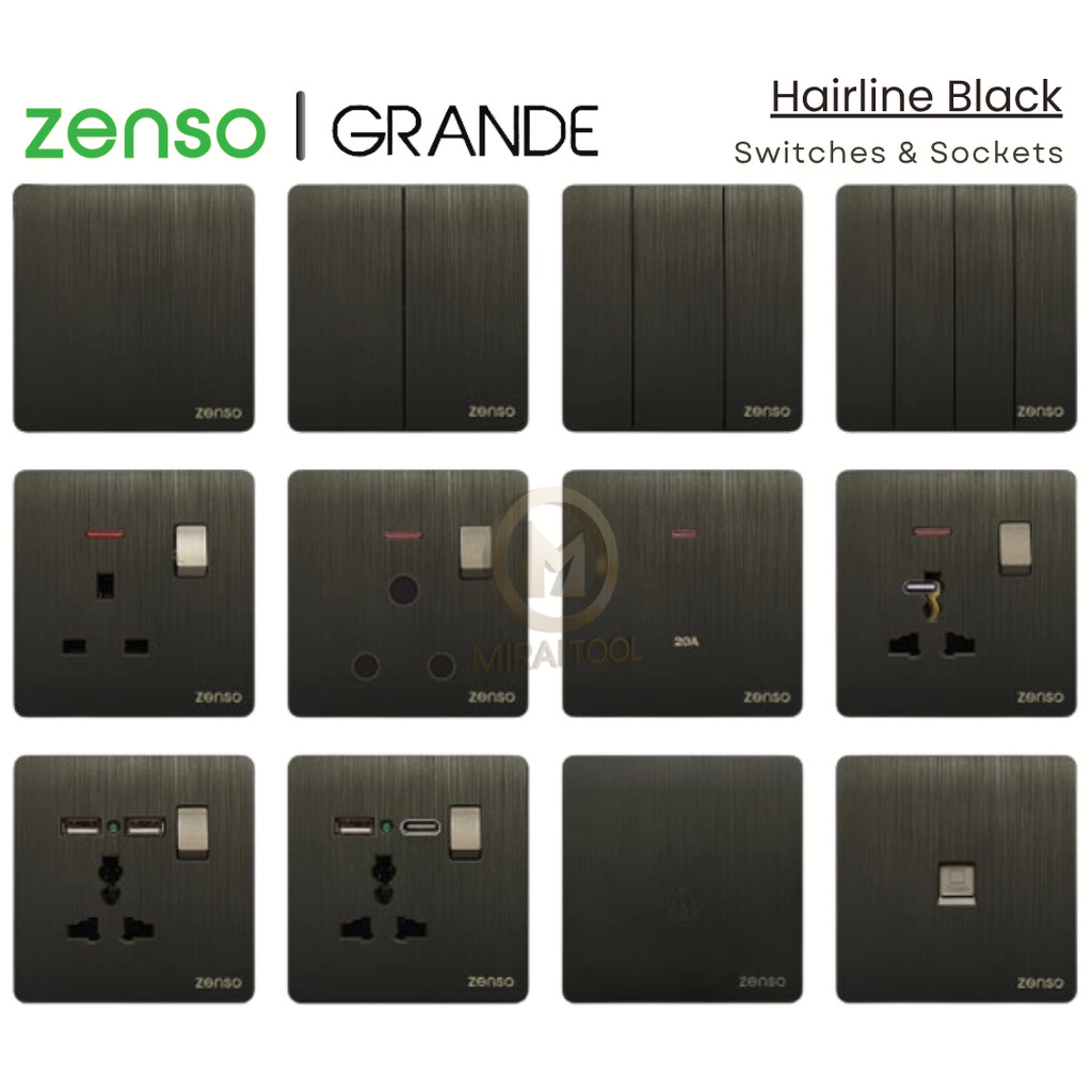 ZENSO Switch-Grande Series Switch Switches & Sockets ( White , Hairline ...