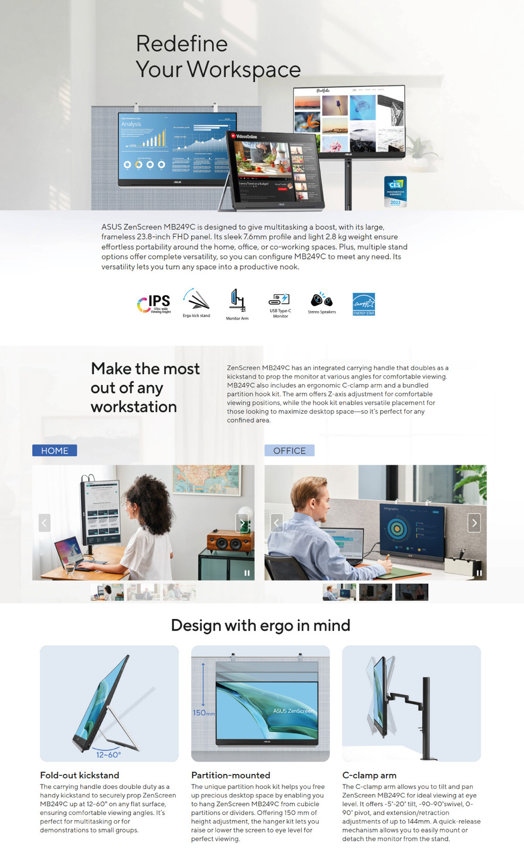 ASUS ZenScreen MB249C 24