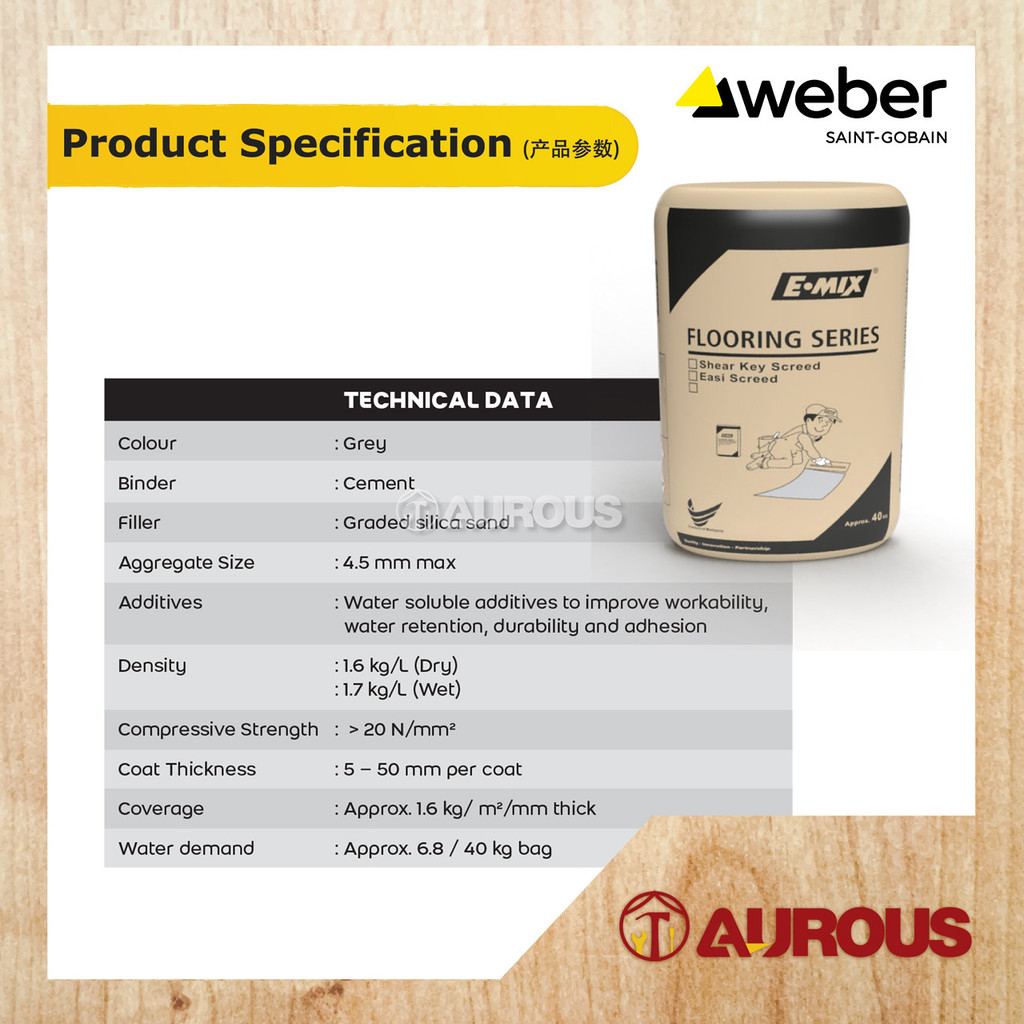 E MIX EASI SCREED CEMENT-BASED MORTAR FOR LEVELLING OF CONCRETE FLOOR ...