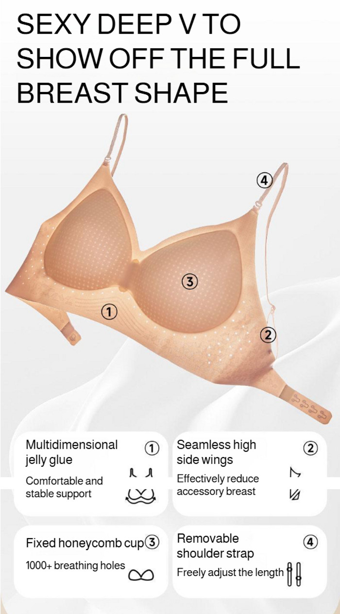 『Brelira』Beauty Back Bra Foundation Invisible Seamless Push Up Bra ...