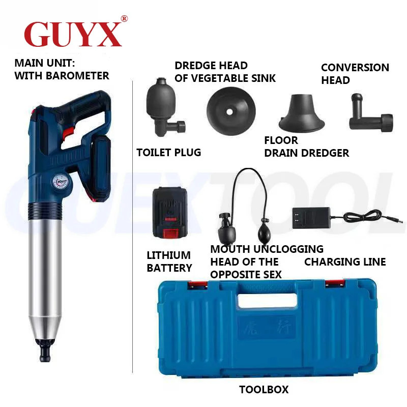 Air Plunger Electric Toilet Dredge Tool Pipe Unclogging Machine Sewer ...