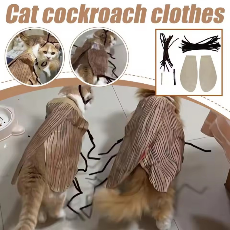 3 Sets Funny Cat Roaches Clothes Kit - Kitten Halloween Cosplay Outfit ...