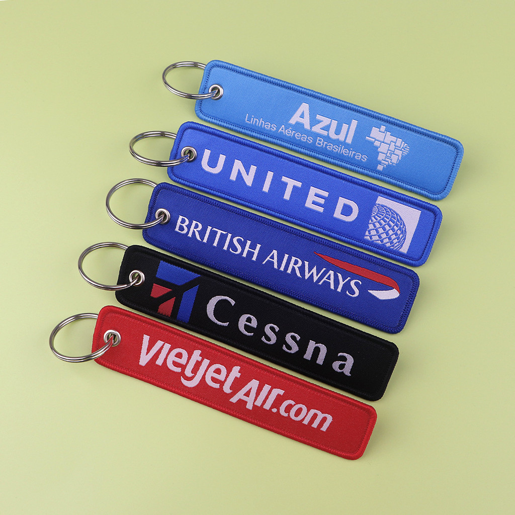 Aviation Logo Embroidered Keys Tag Keychains For Fashion Backpack ...