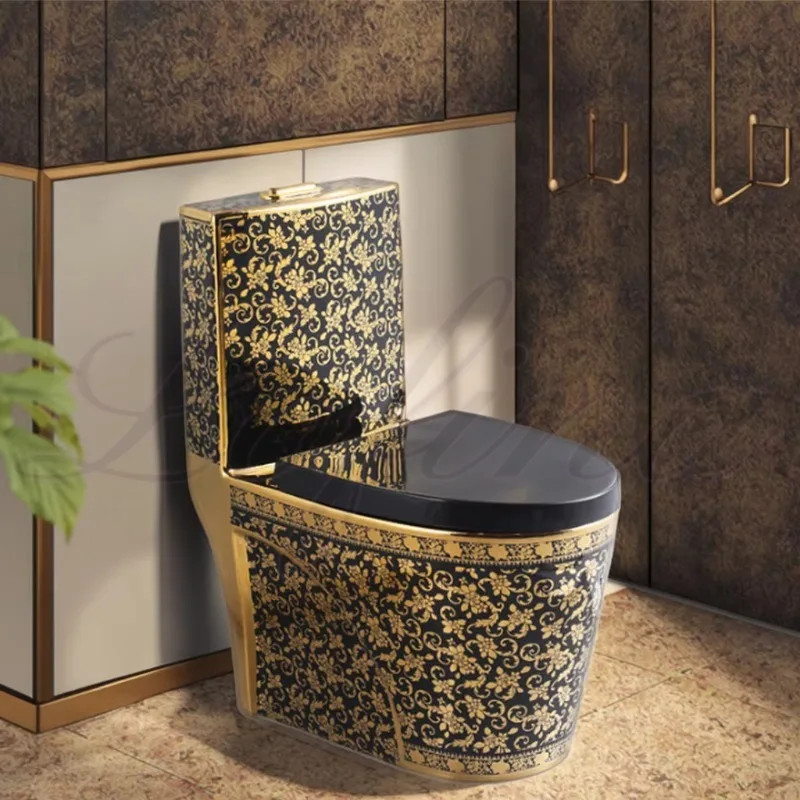 Black Gold Toilet Sanitarios Wc Luxury Bathroom Ceramic Toilet Toilet ...