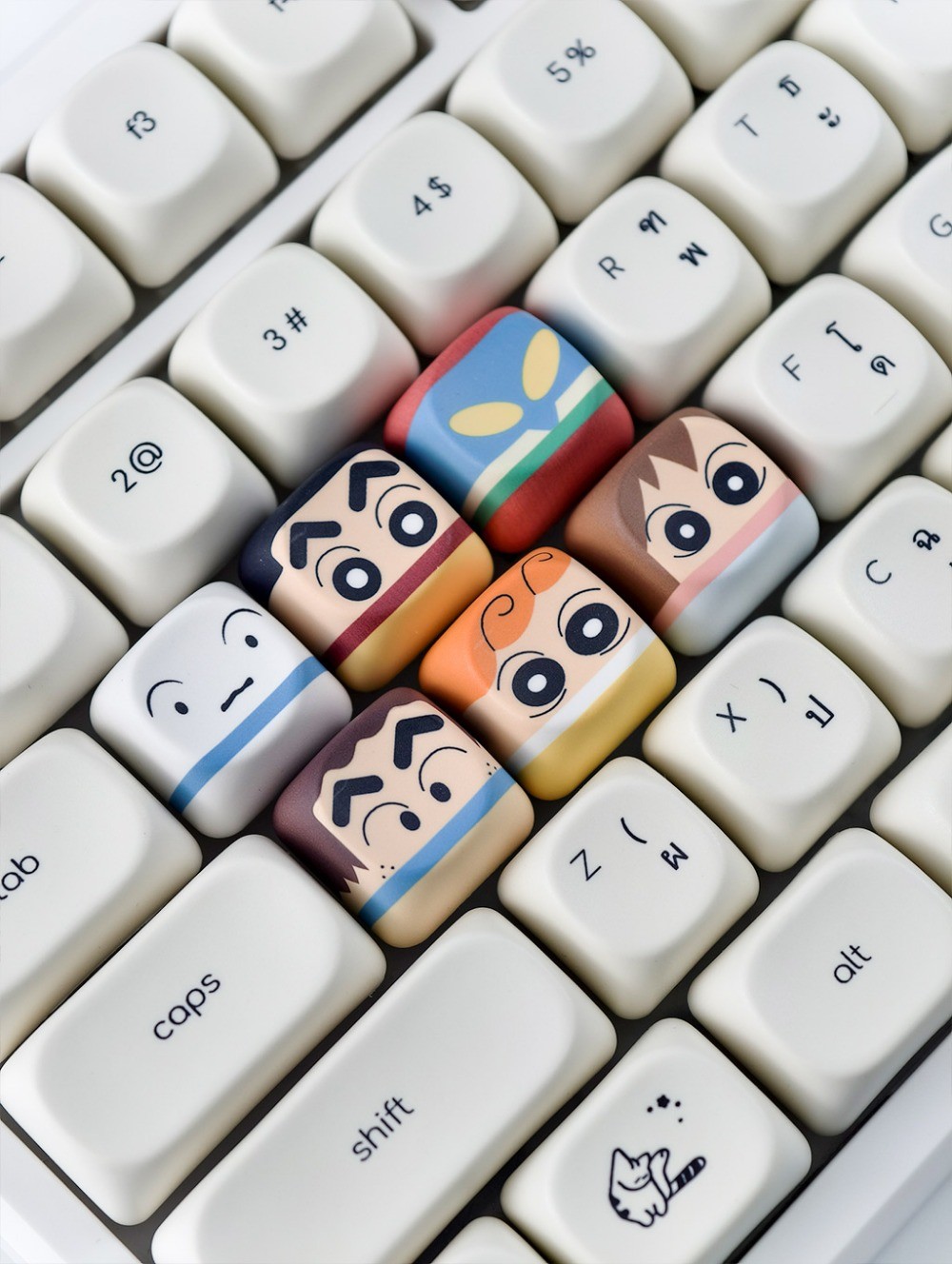 Crayon Shin-Chan Keycaps 6pcs PBT MOA Profile Dye Sublimation Wooting ...