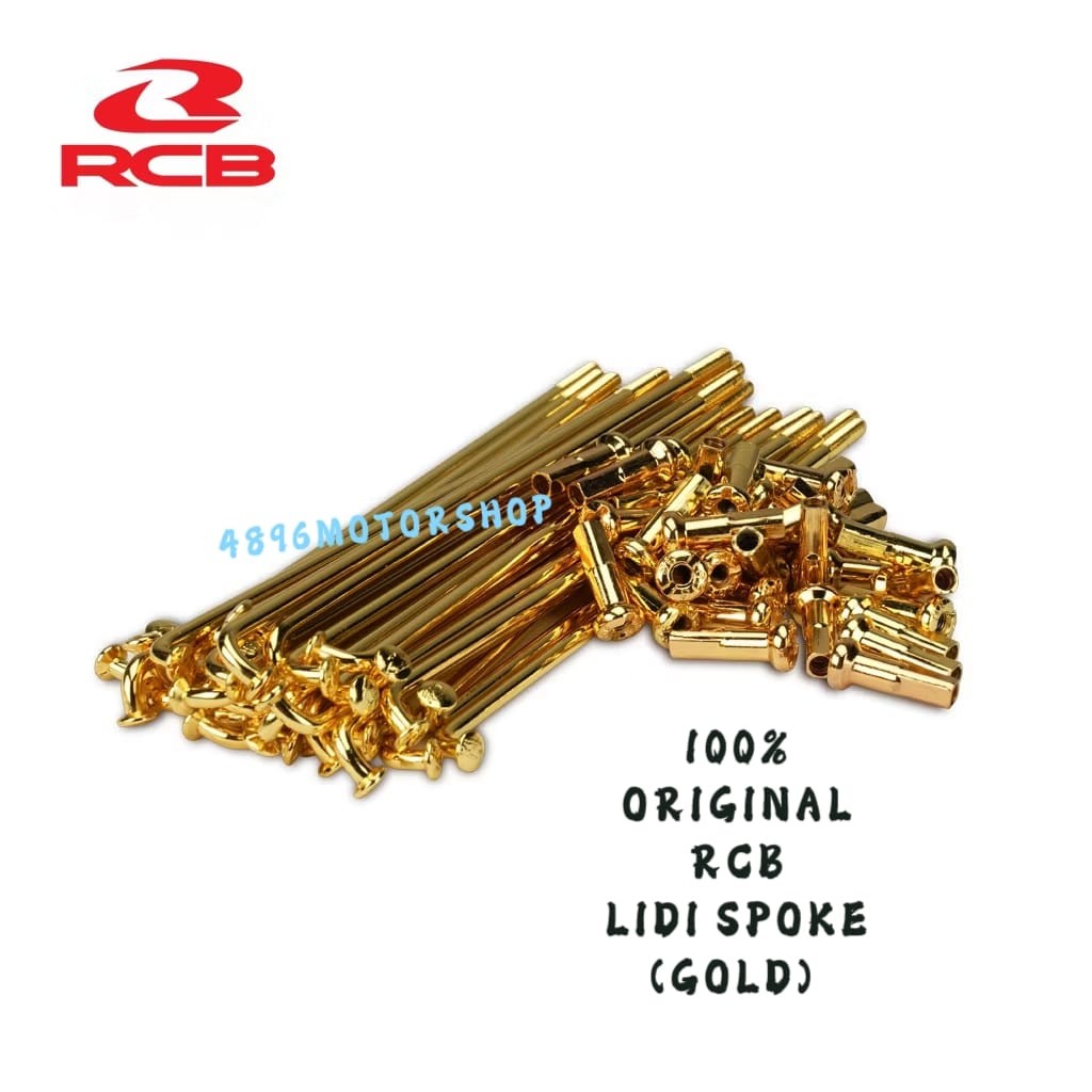 100% ORIGINAL RACING BOY RCB LIDI SPOKE RIM & SPOKES GOLD / CHROME ...