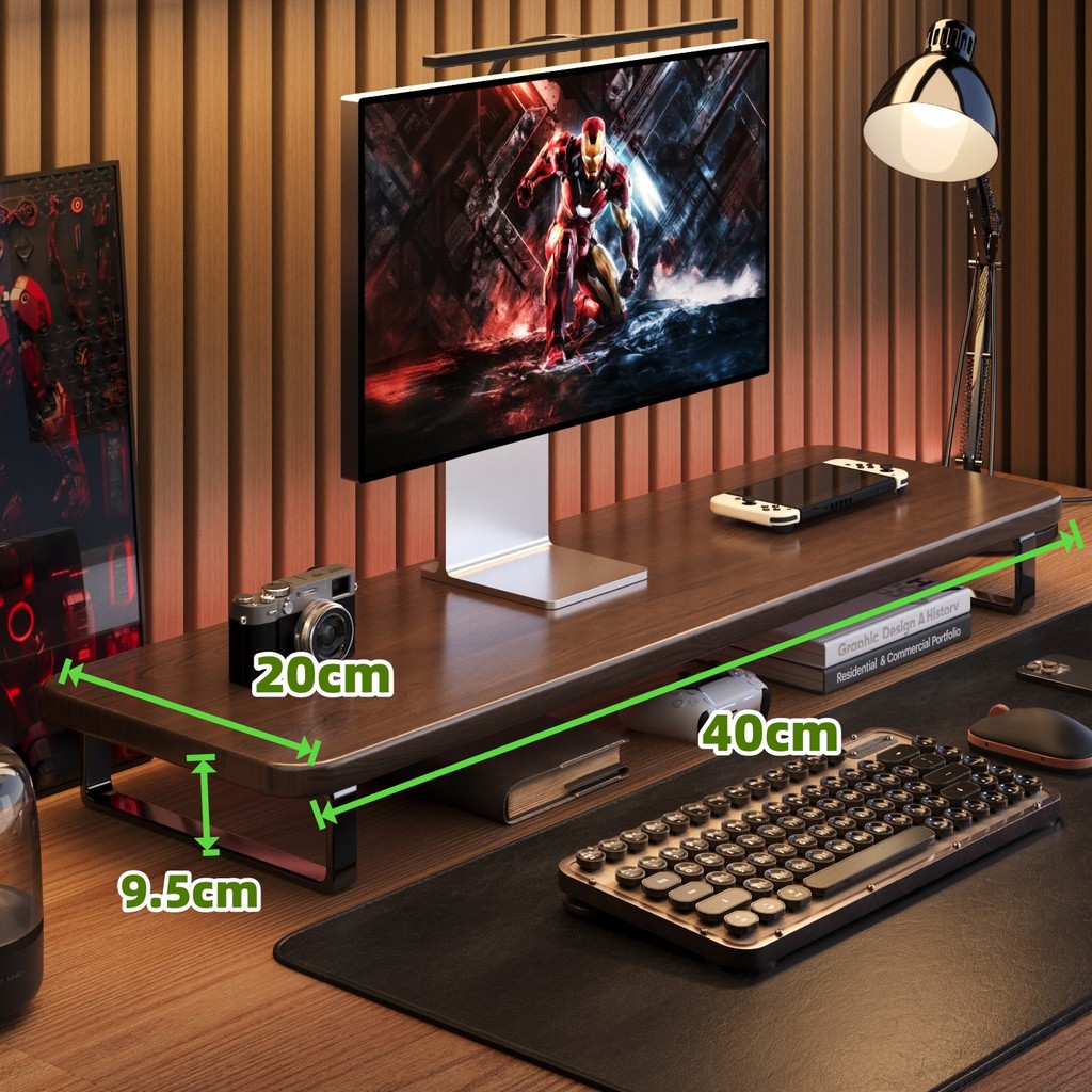 Wooden Monitor Riser Stand Rak Computer Monitor Stand Desktop PC Rack ...