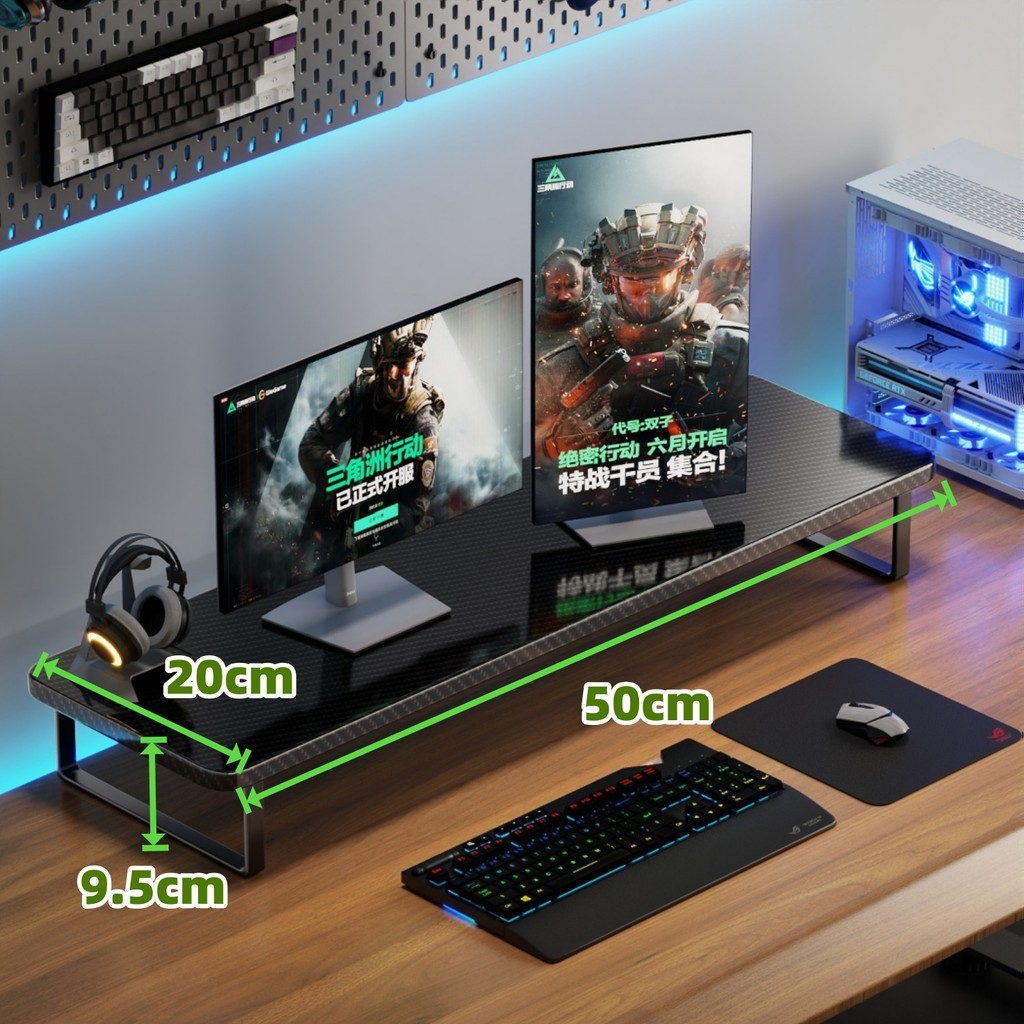 180° Rotate Computer Monitor Stand 80-120cm Extendable Desktop PC Rack ...