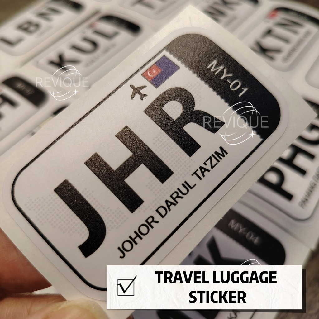 Pelekat Beg Perjalanan Malaysia – Luggage Travel Sticker Airport State ...