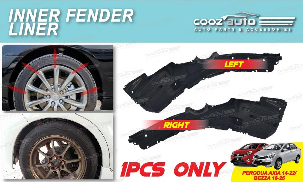 Perodua Axia 2014 - 2022 Bezza 2016 - 2025 Fender Inner Liner Mudguard ...