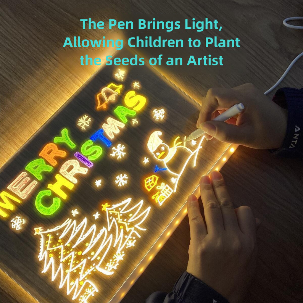 LED Drawing Board Luminous Writing Board Message Board Diy Handwriting ...