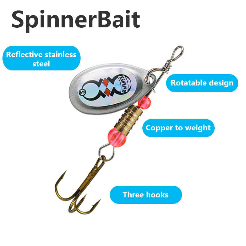 Jig Spinner Bait Kit 16Pcs/box With Tackle Box 3g Rotating Spinner For ...