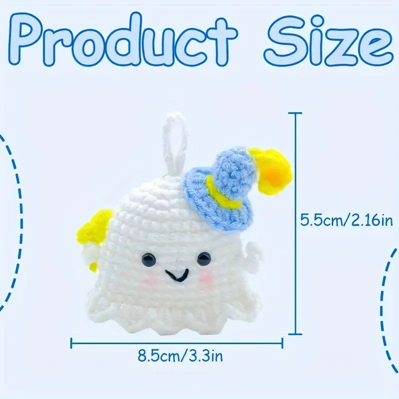 3pcs Crochet Ghost Doll Cute Ghost Halloween Mini Ghost Ornament Hand ...