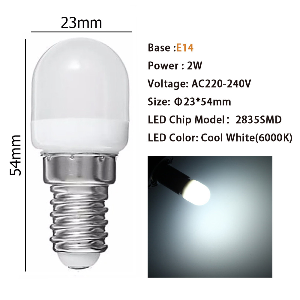 OIMG Mini LED Bulb E14 220V Refrigerator Refrigerator Bulb White/Warm ...
