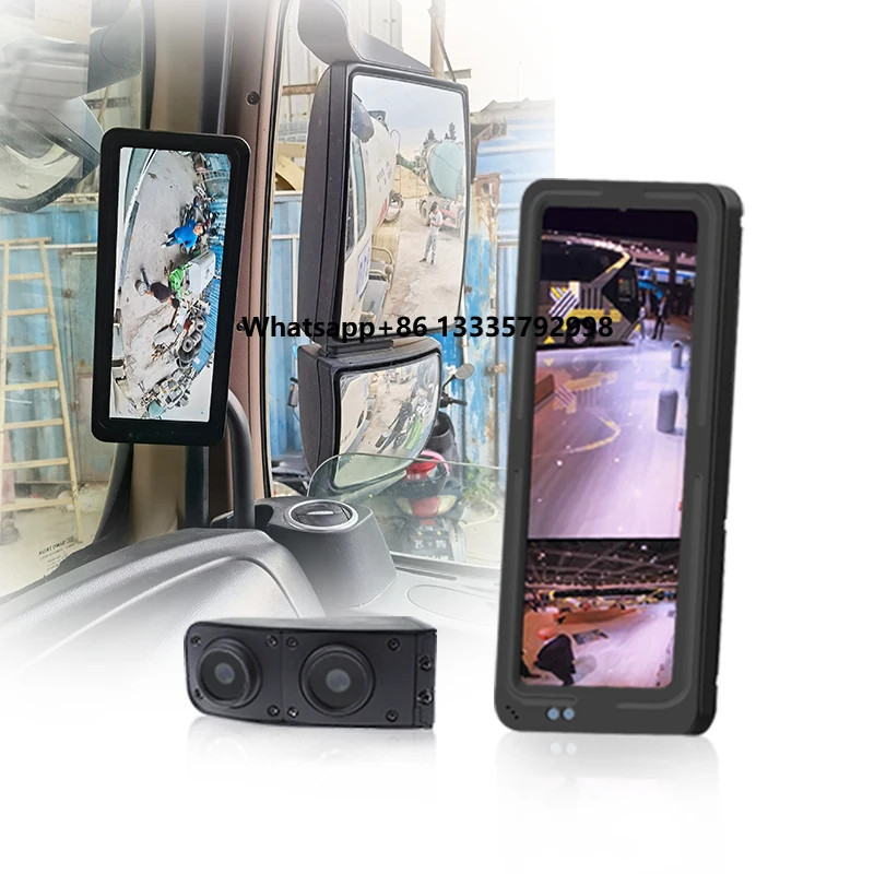 ECE R46 12.3 INCH Full HD IPS Screen Reverse Truck Bus Side Mirror Rear ...