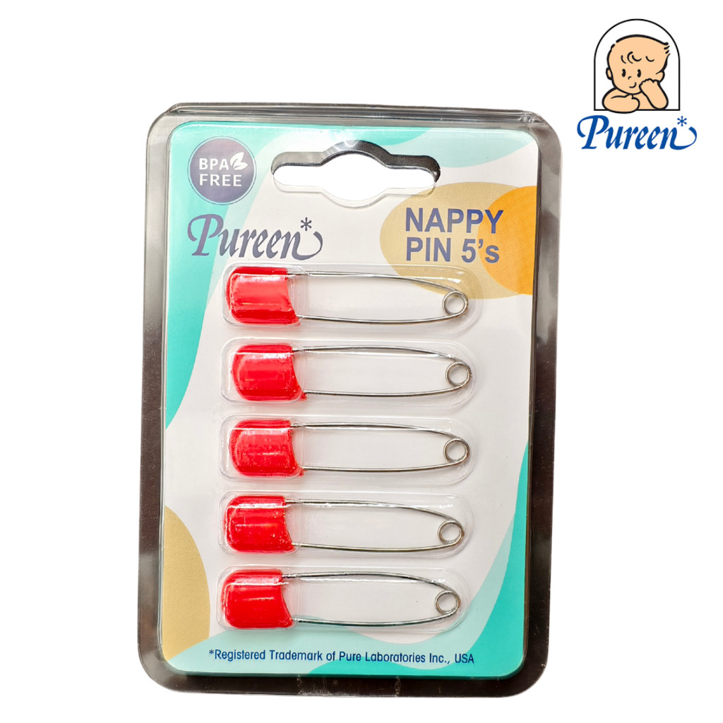 Original Pureen Baby Premium Nappy Pins with Safety Lock Closure [5's ...
