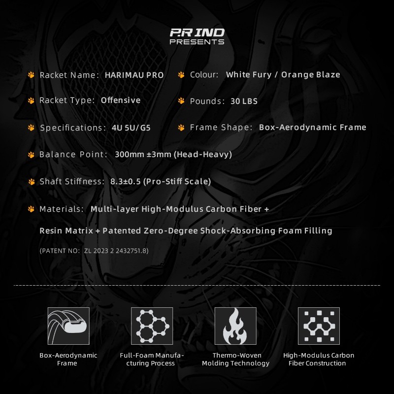 PRIND Racket Harimau Pro Reket Racket Badminton Racket Reket Raket ...