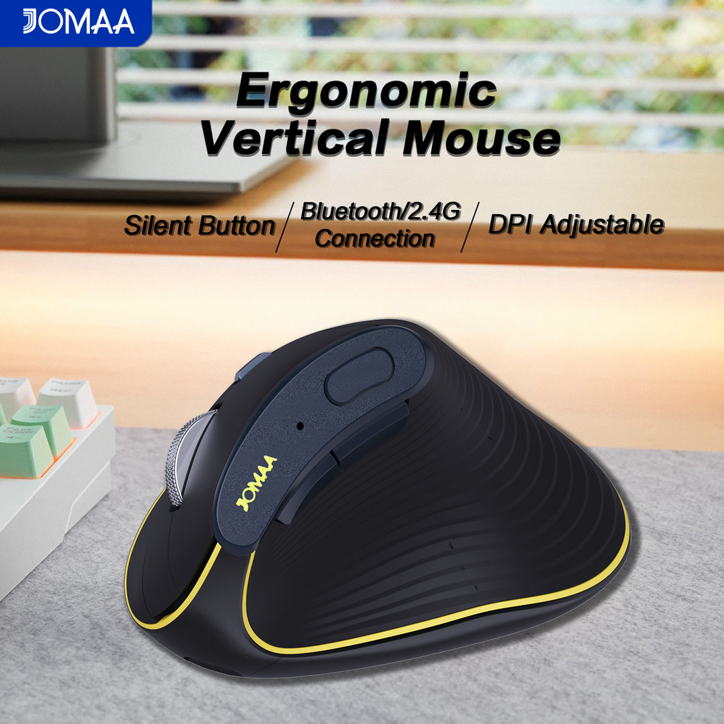 JOMAA Speed Roller Wireless Vertical Mouse Bluetooth+2.4G Slient ...