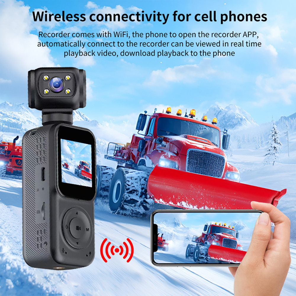 2K Ultra HD Handheld Mini Camcorder Portable 270° Rotatable Vlog Wifi ...