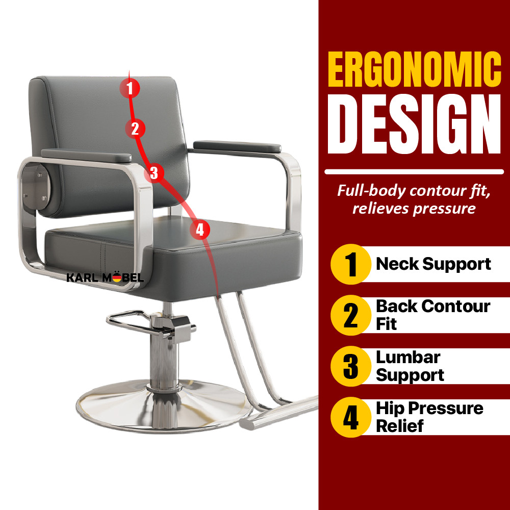 Barber Chair Kerusi Adjustable Height Hair Cutting Chair Hydraulic Lift ...