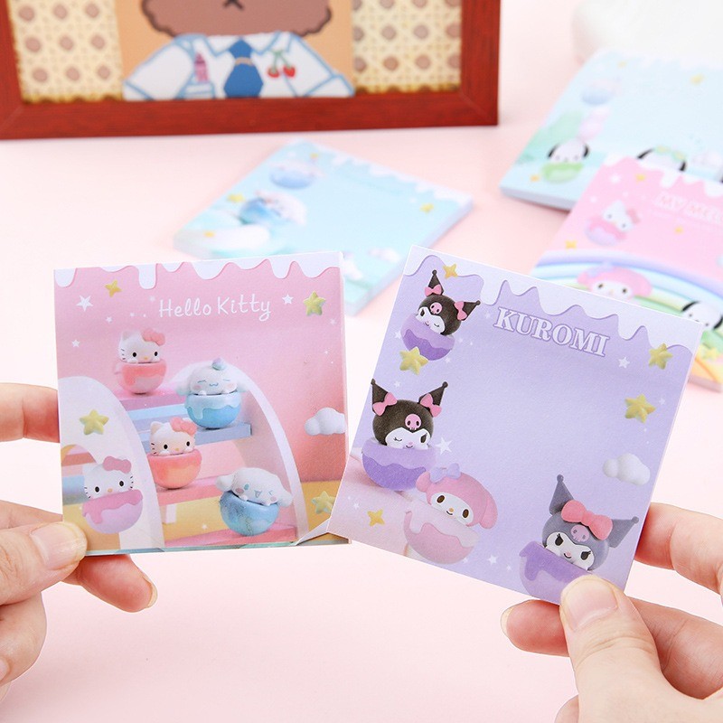Cute Cartoon Sticky Notes Strong Adhesive Memo Pad Student Stationery ...