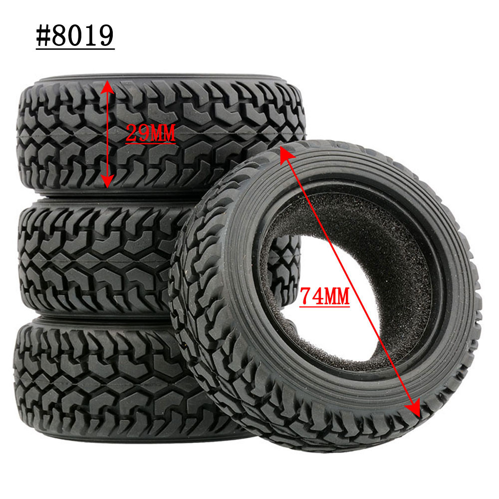 RC 910-8019 Plastic Rim & Rally Tires 74mm For 1/10 Flat Run to Rally ...