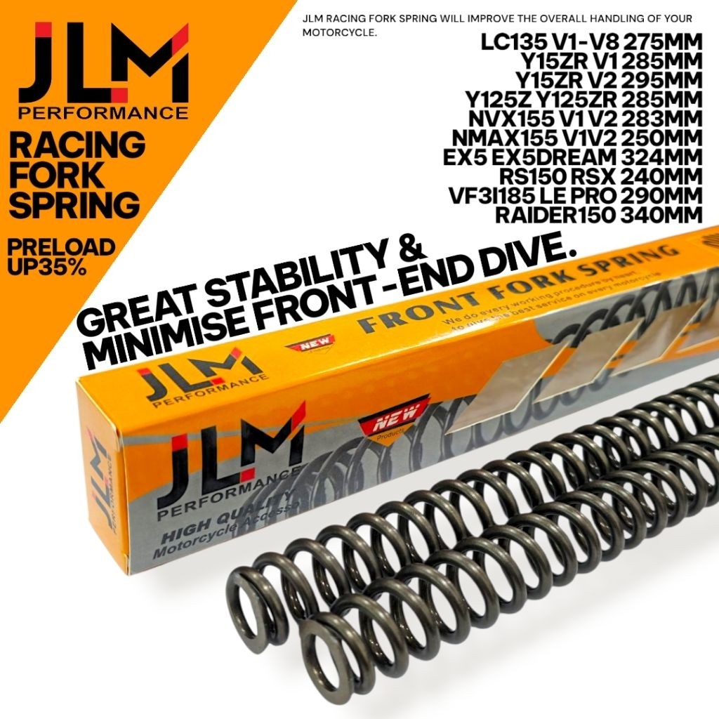 JLM RACING FORK SPRING Y15 Y15ZR Y16 LC135 LCV8 NVX NMAX V1 V2 Y125Z ...