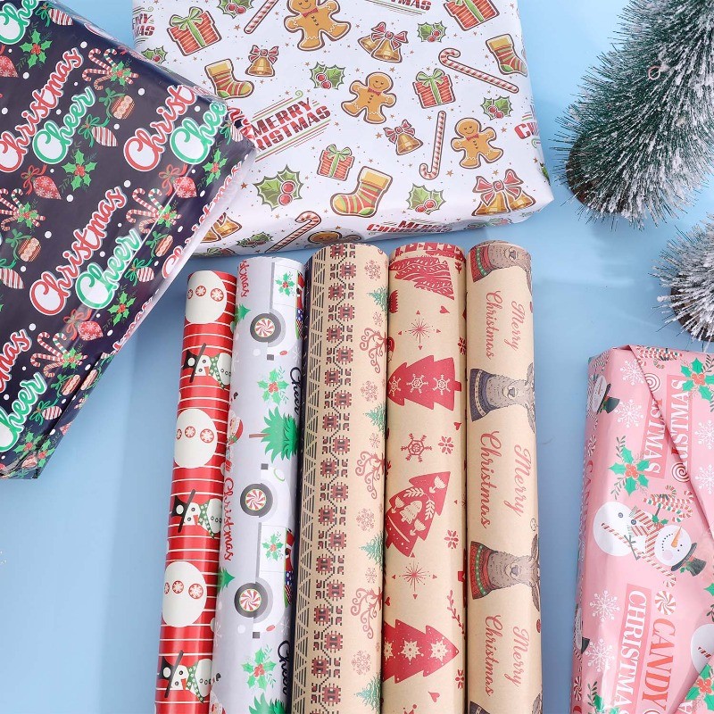 2/4/8Pcs Christmas Gift Wrapping Paper - DIY Holiday Supplies - Xmas ...